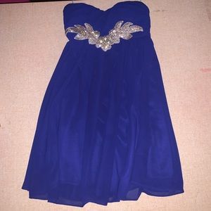 Gianni Bini Blue Strapless Dress